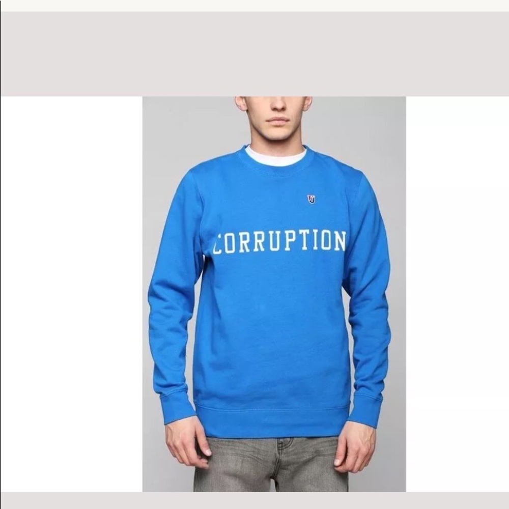 Undefeated Corruption Blue Pullover Sweatshirt M